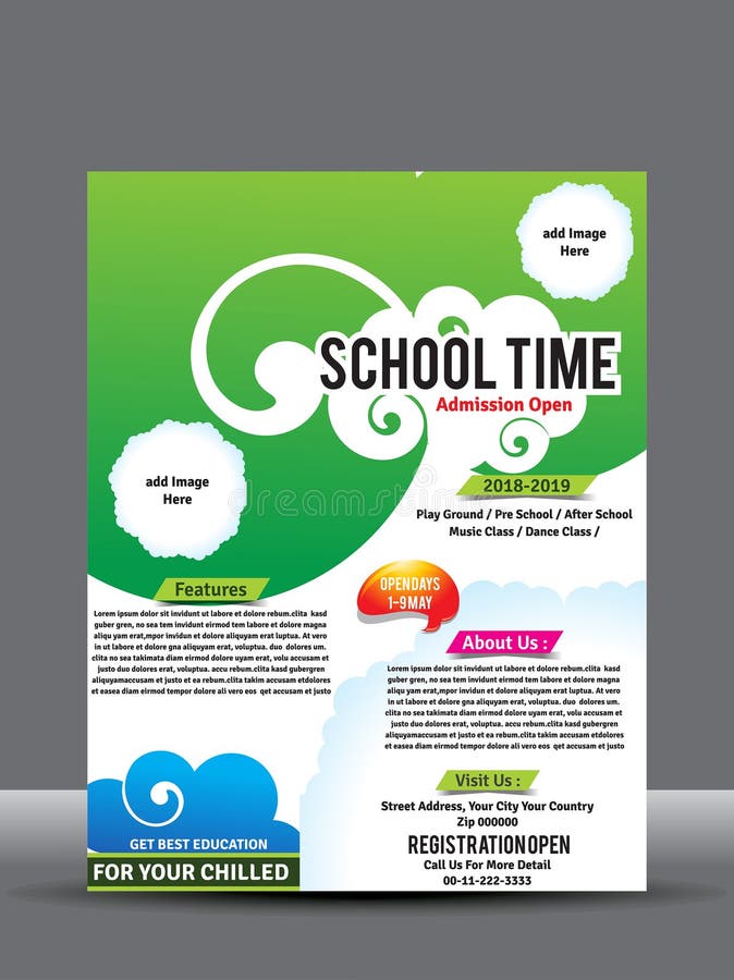 School or collage flyer or poster design template vector illustration