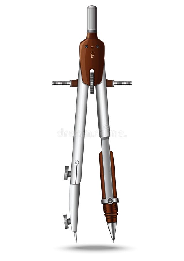 School Compasses for Drawing Circles. Vector Icon Stock Vector