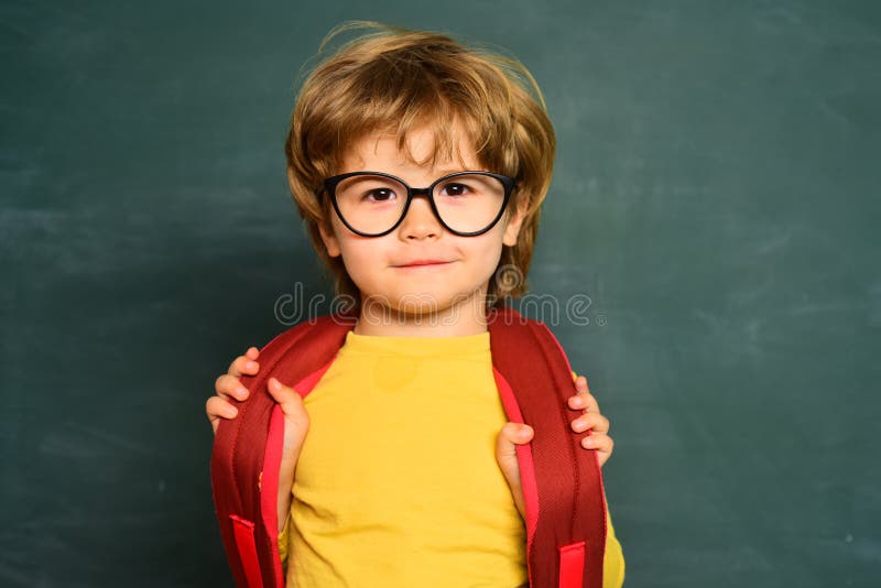 School and education concept. First school day. Hard exam. School concept. Talented child. Kids gets ready for school.