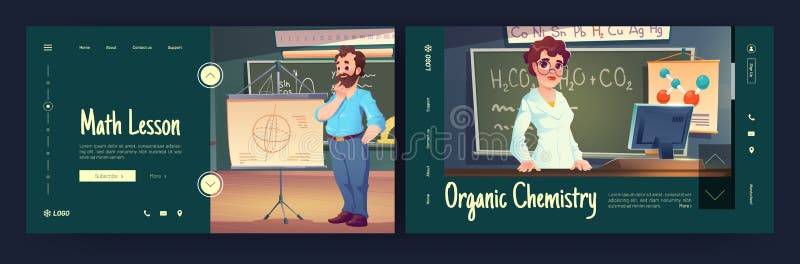 School education landing page, maths and chemistry