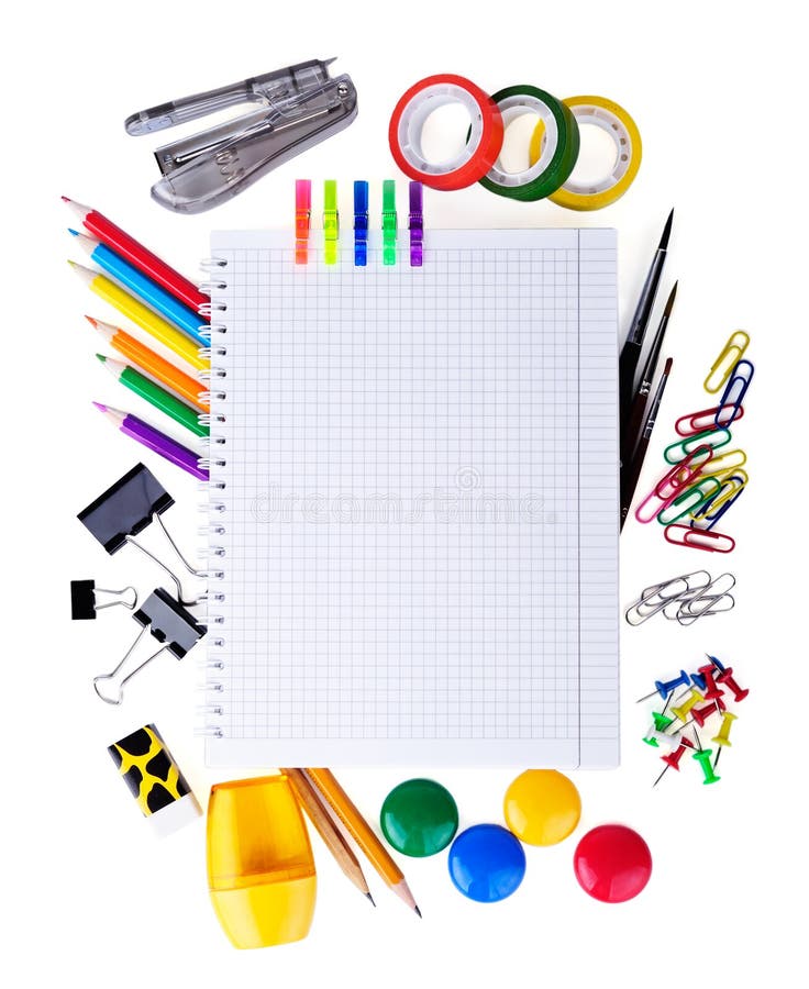 School Education Supplies Items Stock Image Image 25661723