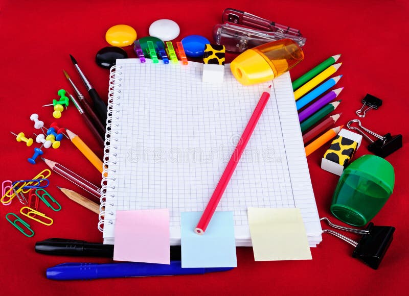 School Education Supplies Items Stock Image Image of equipment