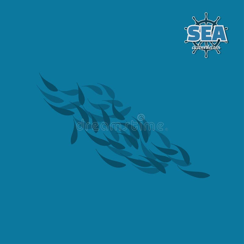 School of fish. Pirate game. 3d image of underwater wildlife vector illustration School of fish. Pirate game. 3d image of underwater wildlife vector illustration