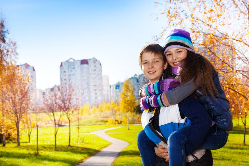 Piggyback ride stock image. Image of happiness, boys - 33996903