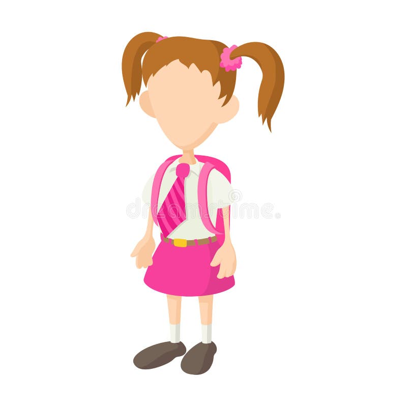 School girl in uniform icon, cartoon style royalty free illustration School girl in uniform icon, cartoon style royalty free illustration