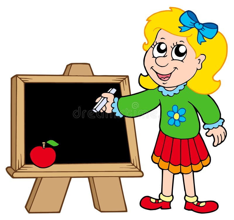 School girl writing on blackboard royalty free illustration School girl writing on blackboard royalty free illustration