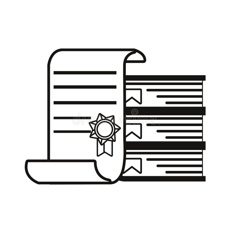School graduation outline royalty free illustration