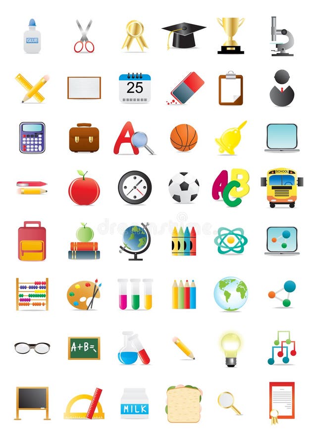 School icons stock illustration School icons stock illustration