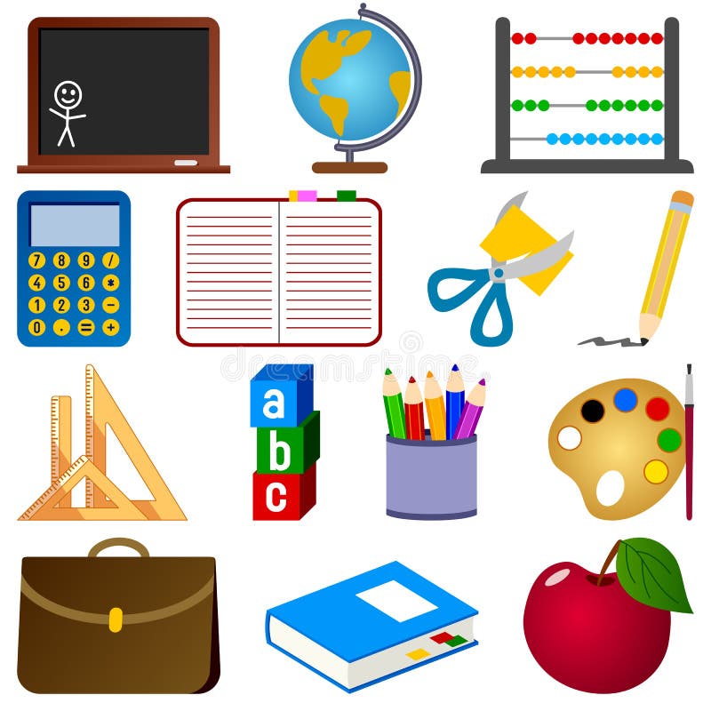 School and education icons set, isolated on white background. Eps file available. School and education icons set, isolated on white background. Eps file available.
