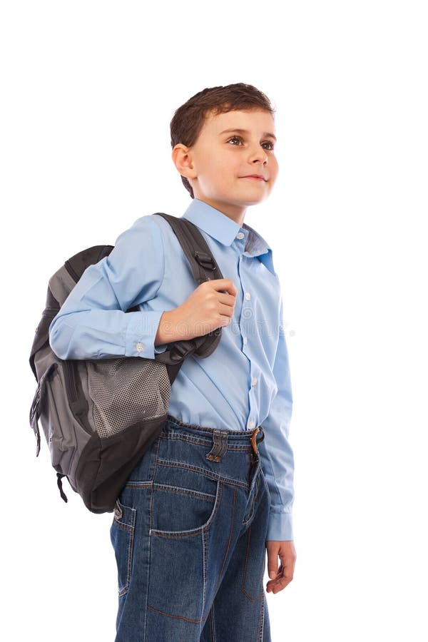 School kid with backpack stock image. Image of confident 18098165