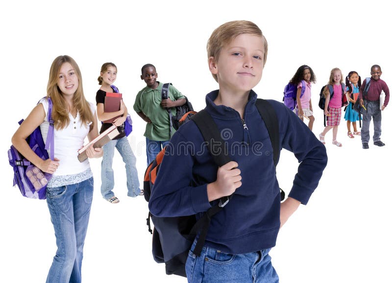 Ragazzi sono pronti per la scuola.