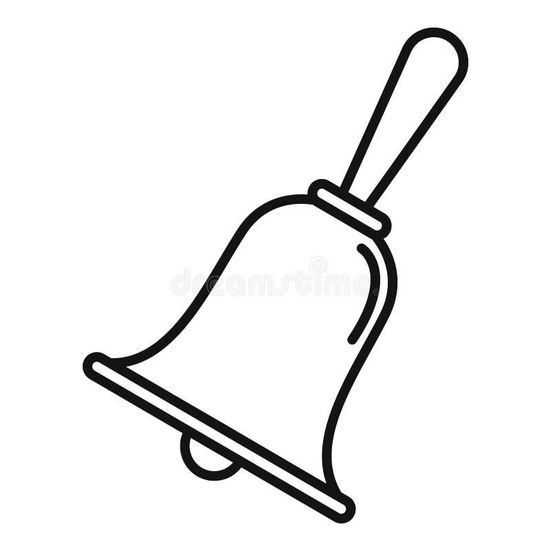School Lesson Bell Icon, Outline Style Stock Vector - Illustration of