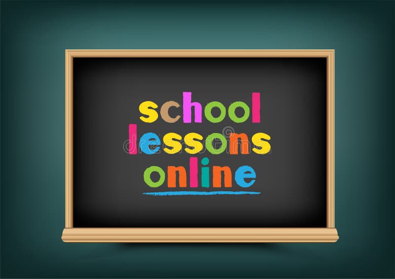 School lessons online education blackboard stock illustration