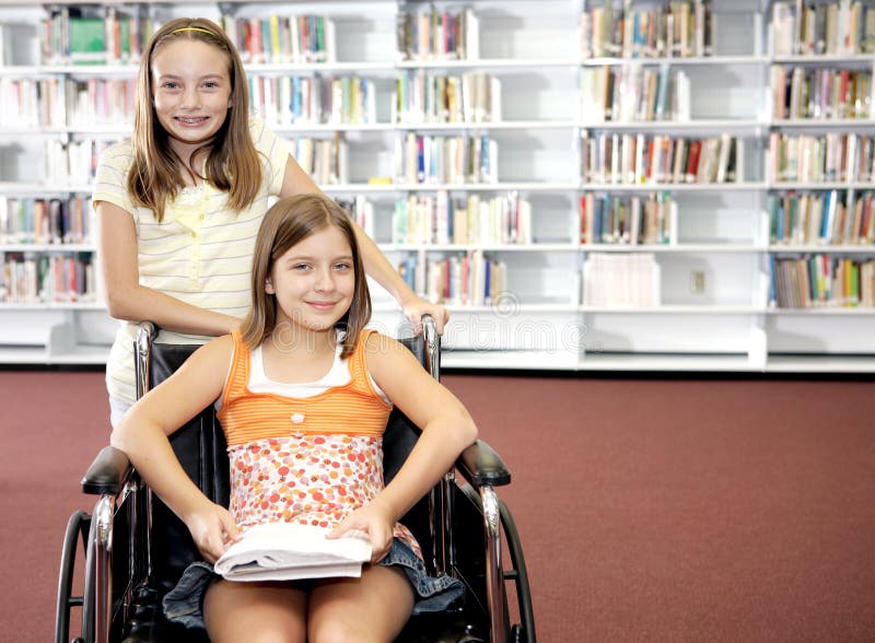 School Library - Two Girls royalty free stock photography School Library - Two Girls royalty free stock photography