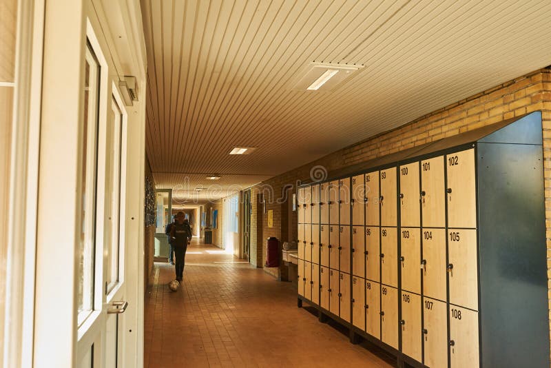 School Lockers in a Hallway for Students Stock Image Image of