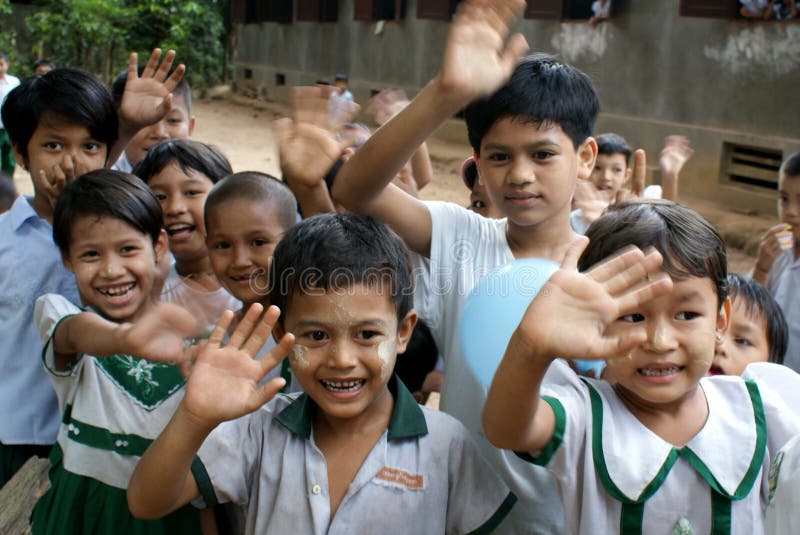 School myanmar editorial stock photo. Image of waving 27850778