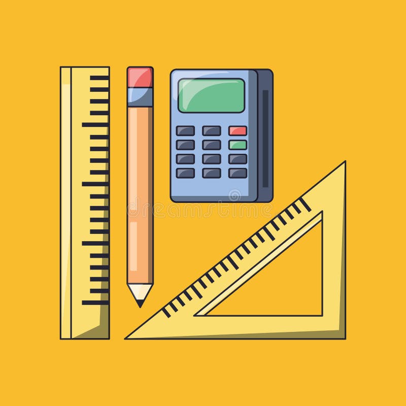 Calculator and squad ruler stock vector. Illustration of simple 160256128