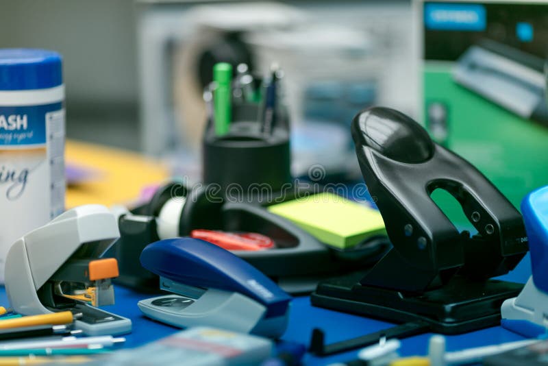 School and Office Stationary. Office Supplies Stock Image Image of