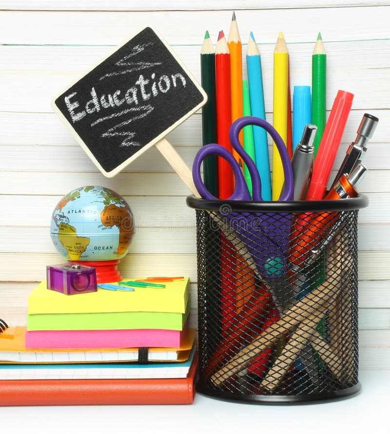 Schooloffice stationery stock image. Image of book, close 41299085