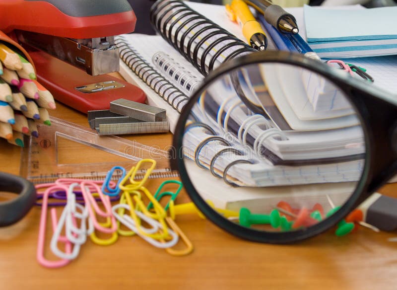 School office supplies stock photo. Image of office, spiral 10791774