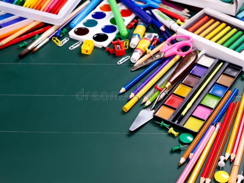 School office supplies . stock image. Image of life, craft 26060415