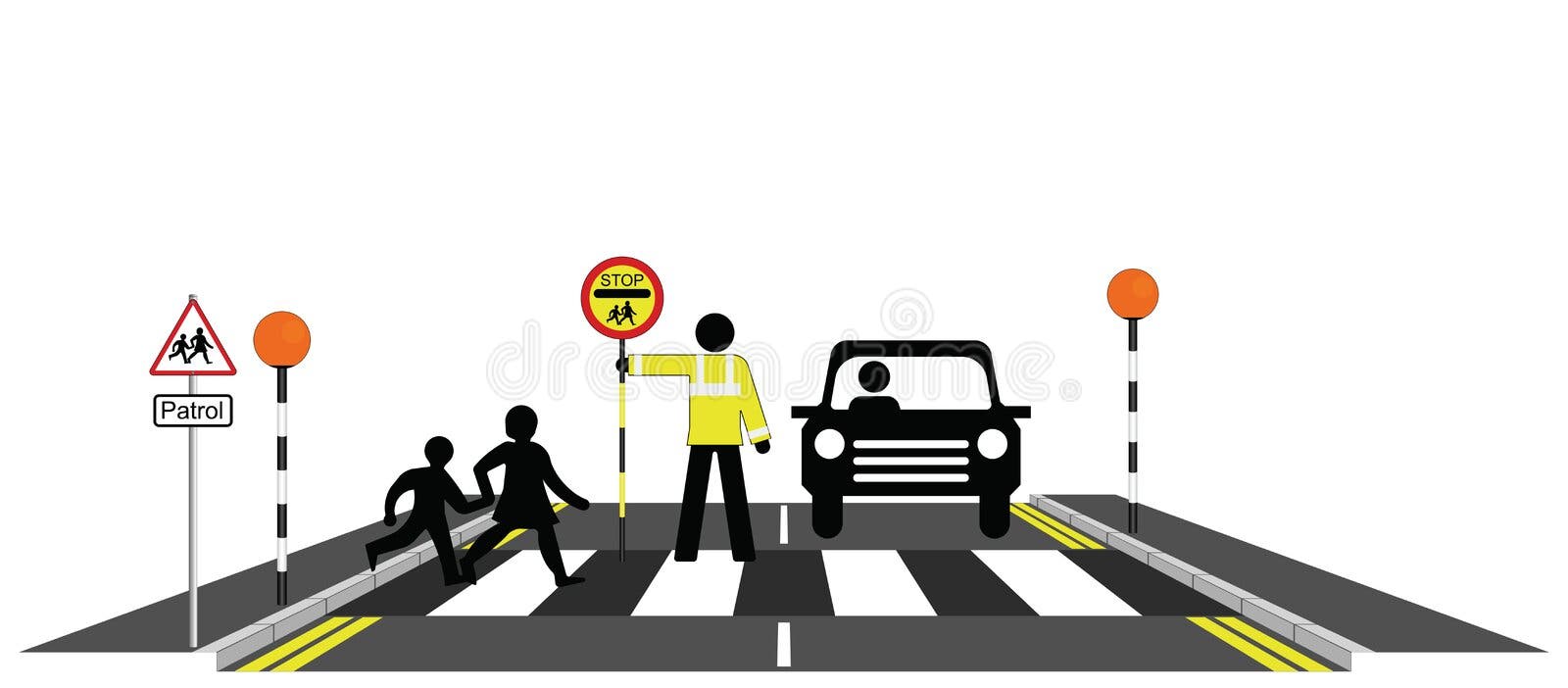 Pedestrian Safety. Traffic Regulation Rules and Tips. Pedestrian Crossing  Sign. Group of People Crossing the Road on Crosswalk Stock Vector -  Illustration of american, safety: 243219441