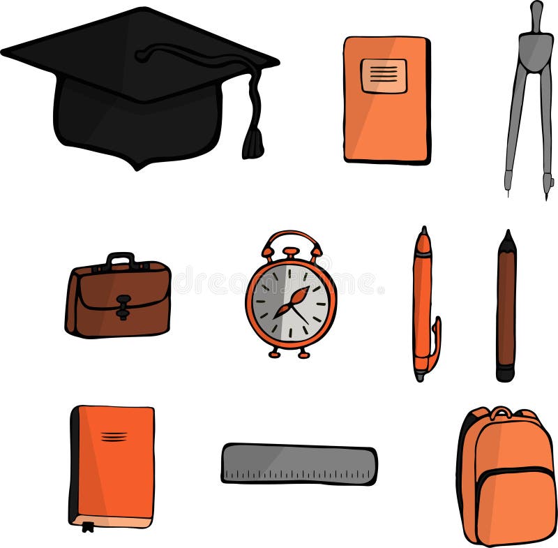 School set. Drawing by hand. Vector. vector illustration School set. Drawing by hand. Vector. vector illustration