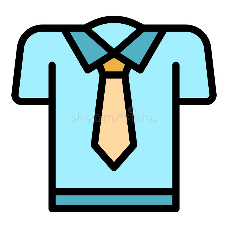 School Shirt Icon Color Outline Vector Stock Vector - Illustration of ...