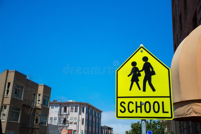 School Sign stock image. Image of city, school, zone 76439899