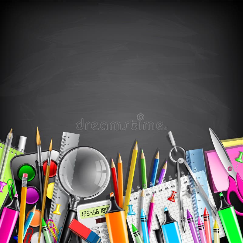 School Stationery Border stock vector. Illustration of accessories