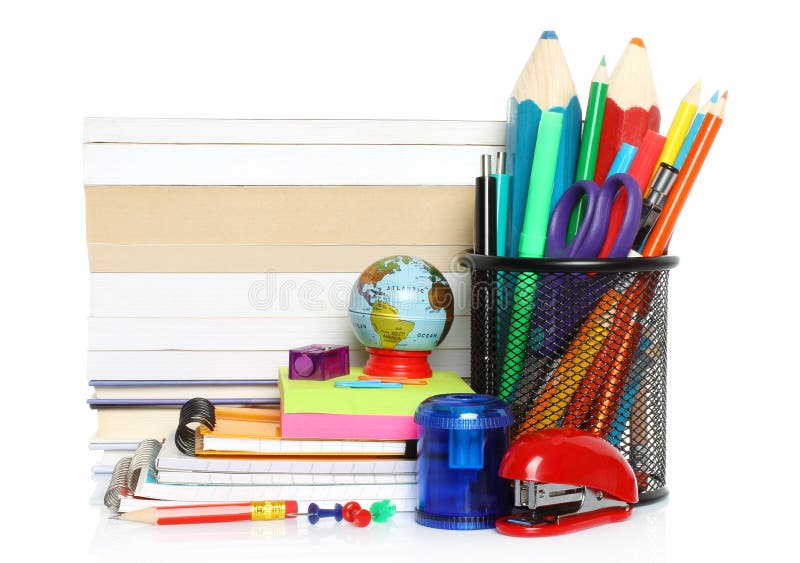 School stationery stock photo. Image of college, brush 31954028