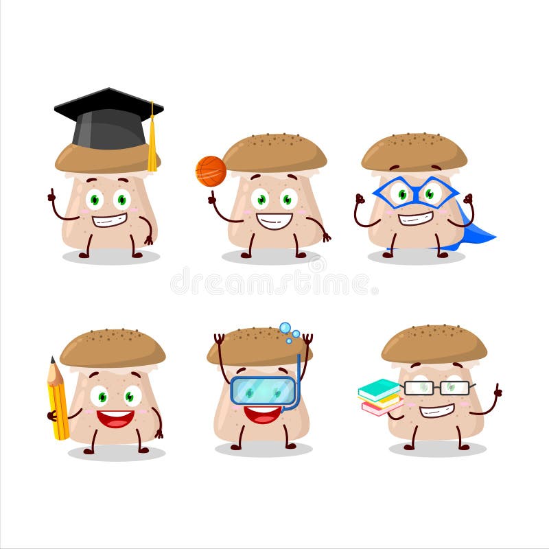 Honey Fungus Cartoon Character with Various Angry Expressions Stock