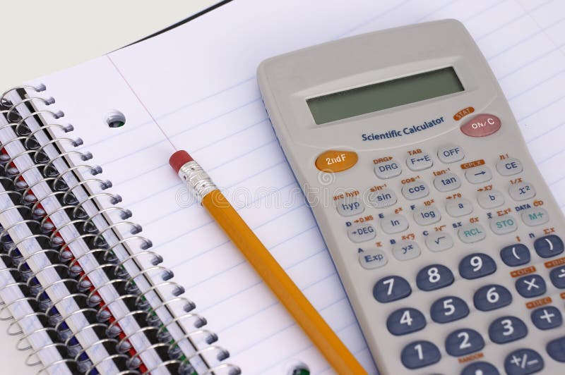 Notebooks pencil and calculator together. Paper notation stock images, royalty-free photos and pictures