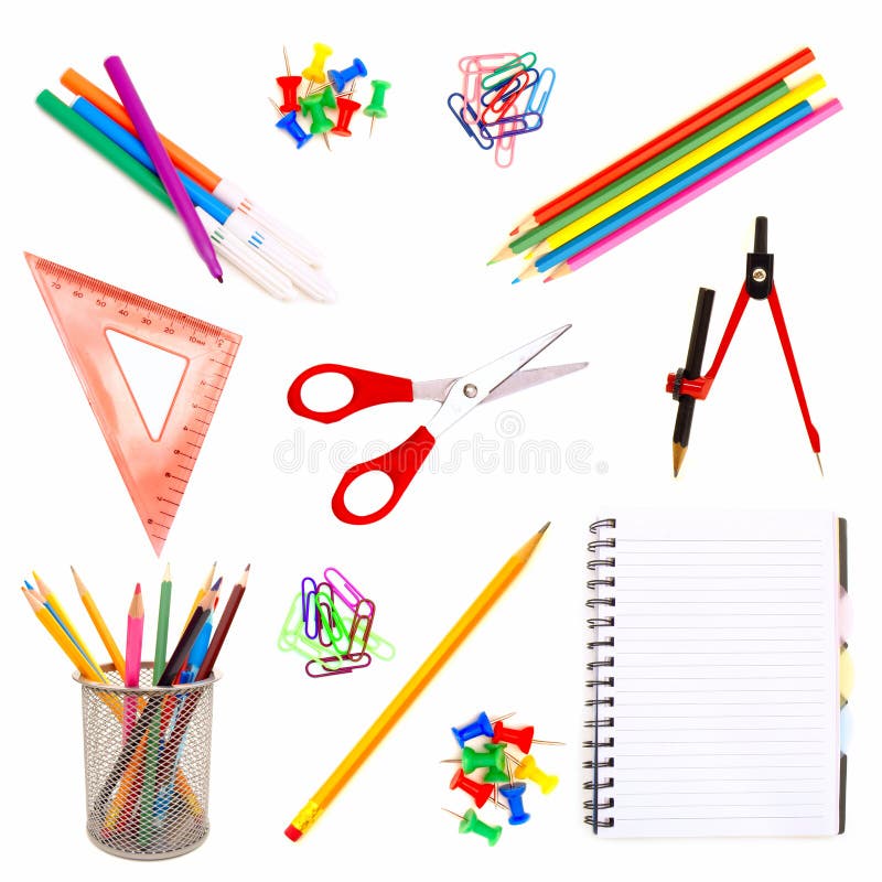 School supplies stock photo. Image of items, child, bright 25765488