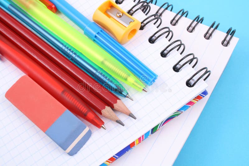 School supplies stock image
