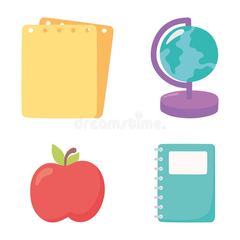 An Apple Globe With A Funny Cartoon Worm Inside Stock Vector