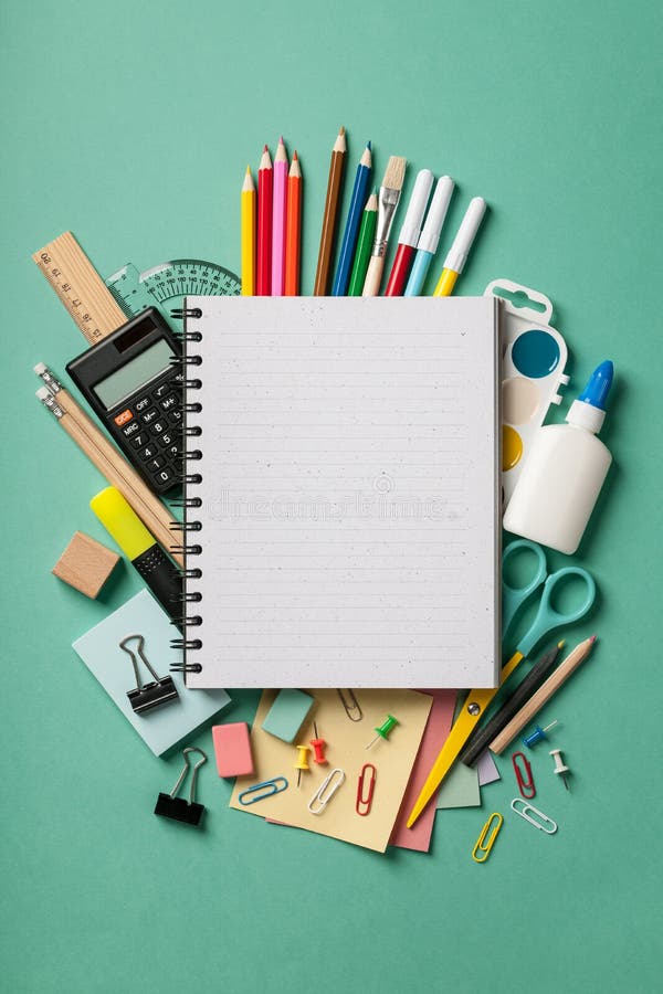 School supplies background stock photo. Image of college 119256746