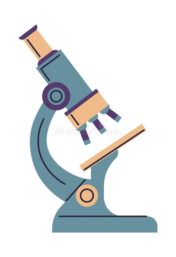 School Supplies, Microscope for Biology Lessons Stock Vector