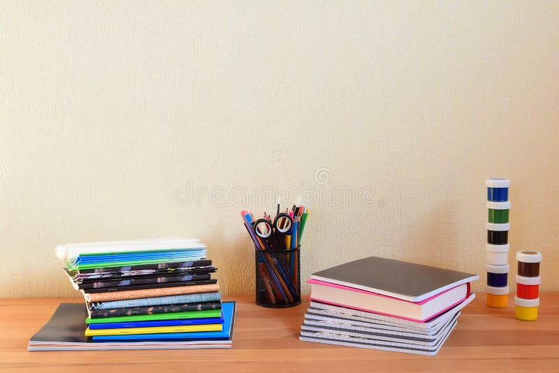 School supplies on table stock photography School supplies on table stock photography