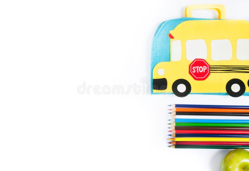 School Supplies On White Background. Stock Image Image of children