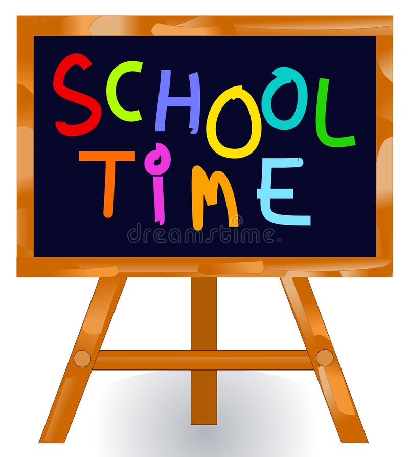School Time Message Blackboard Stock Vector - Illustration of
