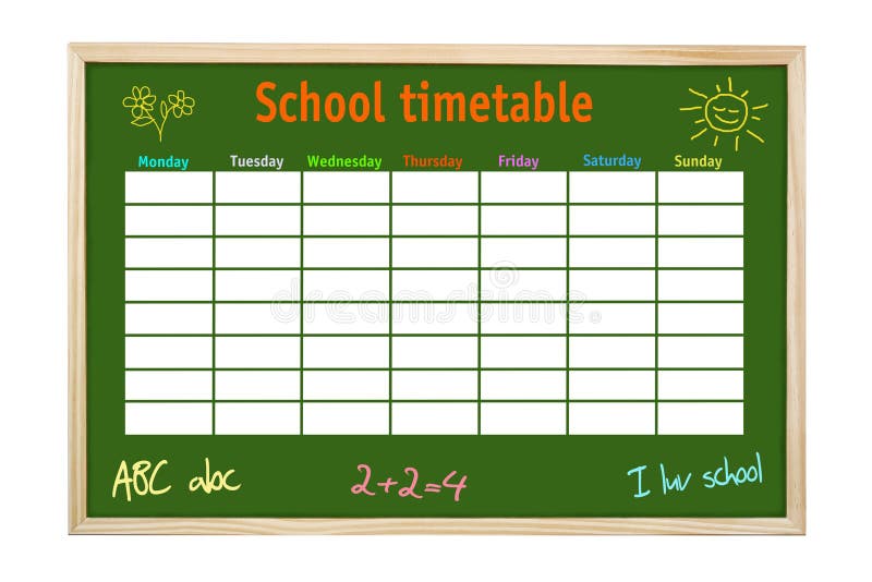 School timetable royalty free stock photography School timetable royalty free stock photography
