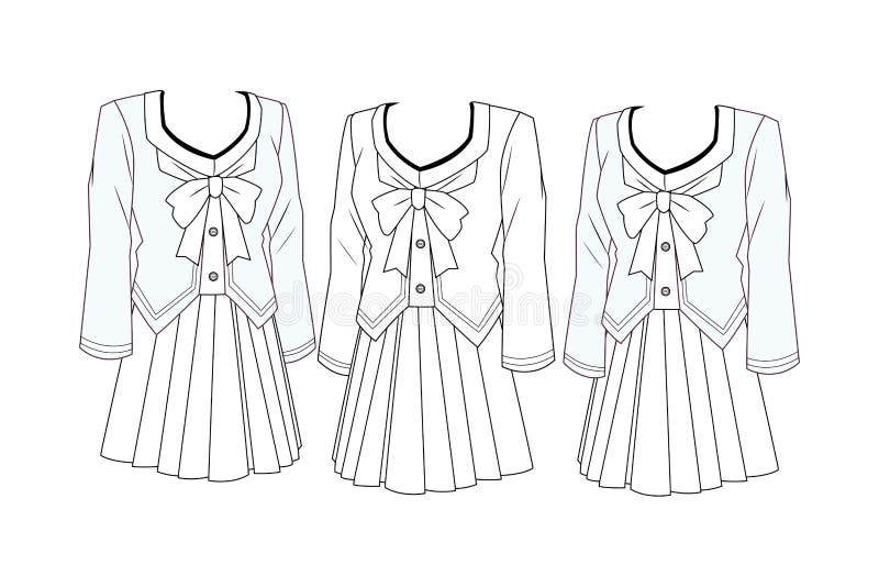 School uniform anime stock vector. Illustration of face - 138658455