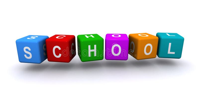 School word block on white royalty free illustration