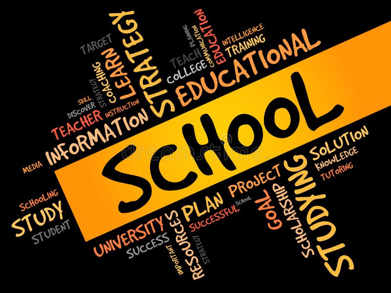 SCHOOL word cloud vector illustration