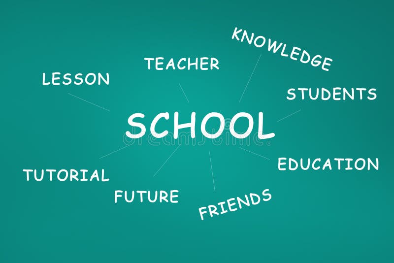 School word on green background royalty free illustration