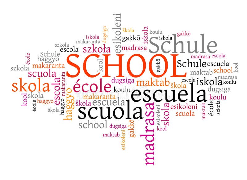 School word translation stock illustration