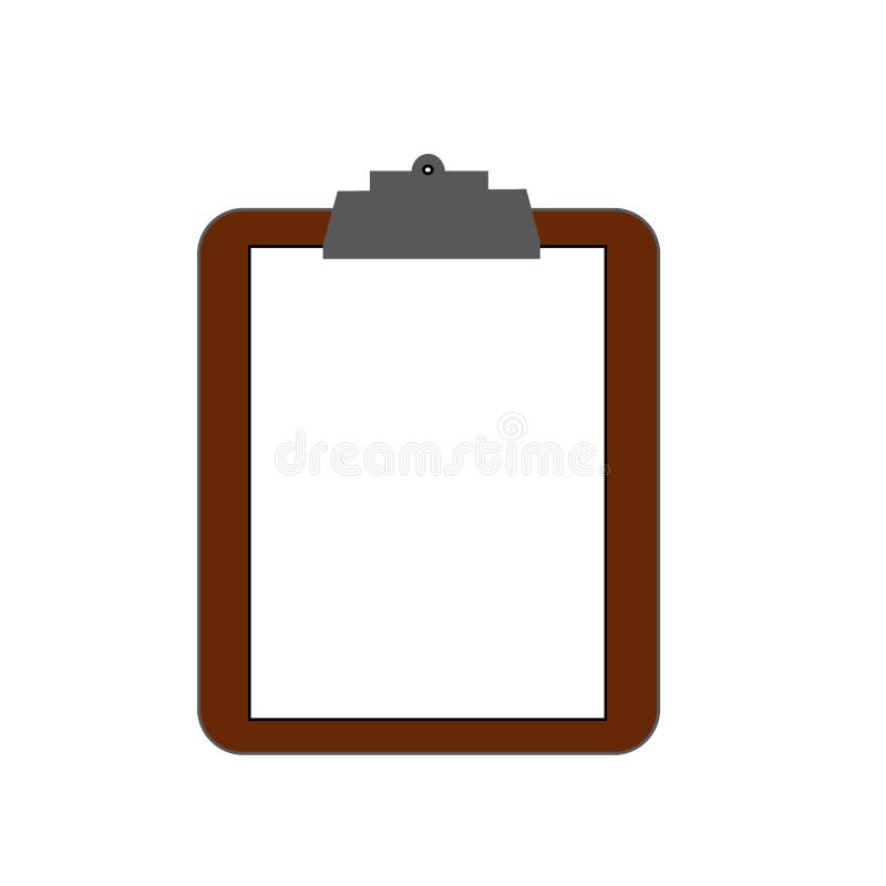 School writing pad used for exam office for writing drawing document writing template with plain white paper. royalty free illustration