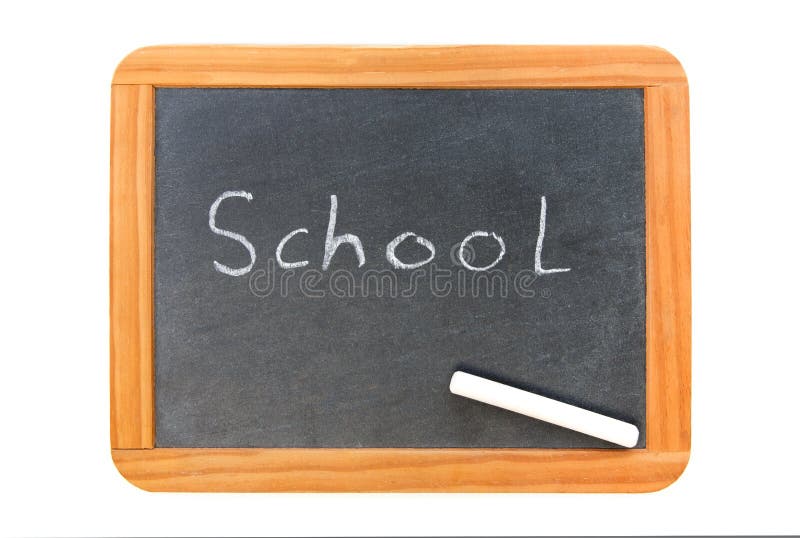 School Written on Vintage Chalkboard and a Chalk on the Board Stock Photo -  Image of antique, lesson: 46929144