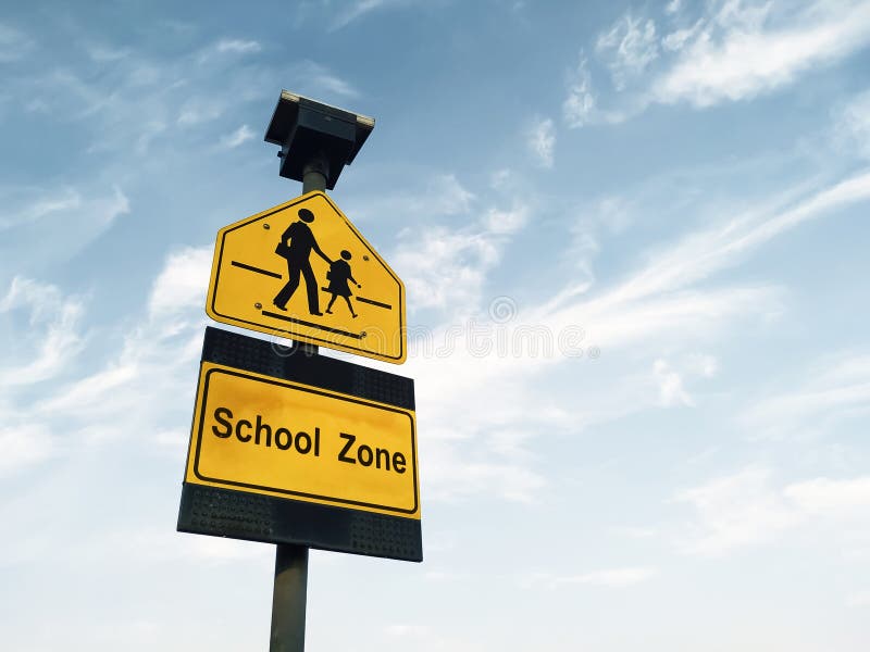 School zone sign royalty free stock images